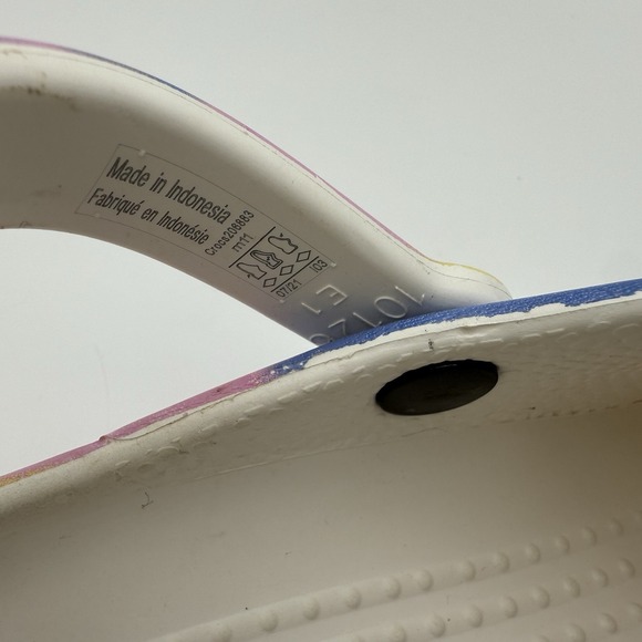 Crocs Classic Clog Tie Die Multi Blue Yellow White Men's Size 11 Women's 13 - Picture 7 of 11